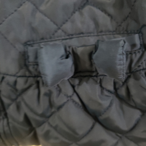 Kids navy blue quilted design jacket with Hood - Picture 3 of 5